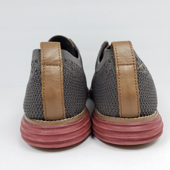 Cole Haan Original Grand Mens Size 13 Gray Red Knit Wingtip Oxford Shoes C35980 main image 7